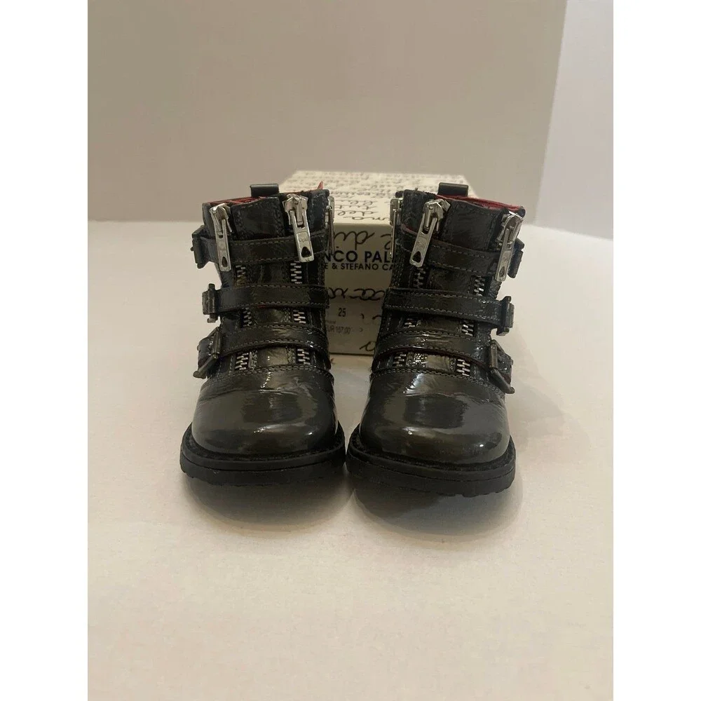 I Pinco Pallino Imelde & Stefano Cavalleri Toddler Boots Size 25 (8) Dark Gray